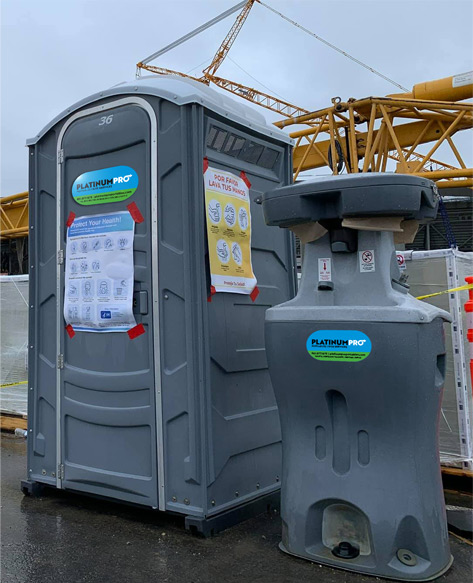 Construction Portable Toilet Rentals with Hand Wash Stations