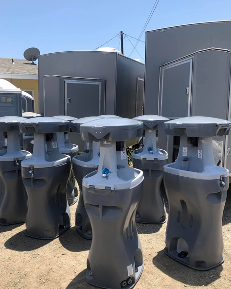 Construction Restroom Trailers with Hand Wash Stations